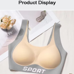 No Steel Ring Seamless Brassier Wide Shoulder Straps Design Sporty Bras Nylon & Spandex Fabric Wireless Yoga Bra for Women