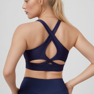 Bra with Cut Out Design and Cross Back Strap for OEM and ODM Casual Sports Wear Comfort Fit