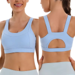 Spring Summer New Style Breathable Fixed Double Shoulder Belt Crisscross Straps Medium Support U-NECK Sweat-Wicking Sports Bra