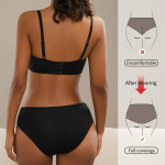Black Color Fashion Vest Bra Seamless Sport Brassier Full Coverage Panties Set for Women Stretch Fabric Under Wear Girl Bra Set
