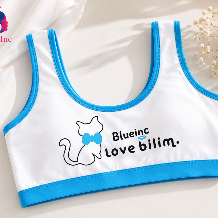Blue Inc Kids Cotton Comfort Bra – Blue