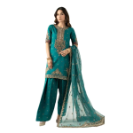 3 Piece Embroidered Raw Silk Suit Pakistani Traditional Dress Women Ethnic Wear Cultural Fashion Shalwar Kameez Handcrafted