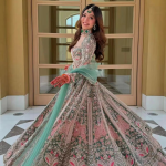 Latest Pakistani Ethnic Style Net Acetate Bridal Lehenga Choli Indian Women's Party Wedding Dress
