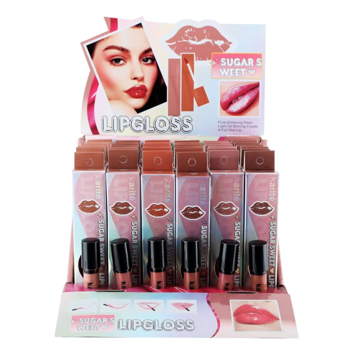 3ml High Shine Glitter Sugar Sweet Lip Gloss Customize Private Label Brand Logo Tube Packaging Fashion Cosmetic Makeup Lip Gloss