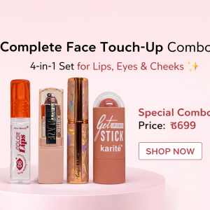 Kiss Beauty Lipstick + Color Lip + Mascara + Blusher Premium Makeup Combo